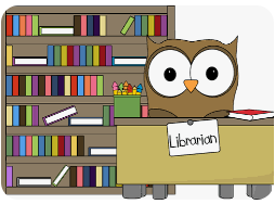 Owl Librarian at desk